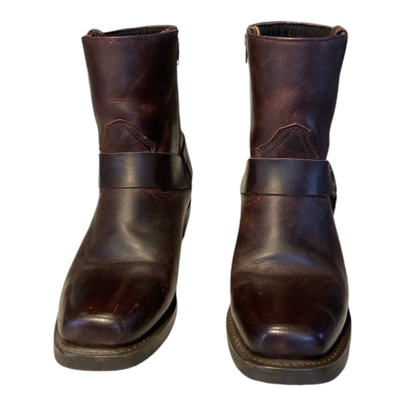 Dingo Rev Up Harness Boots Men's 10.5 Buffalo Brown Cushion Insole Side Zip EUC - Picture 2 of 9